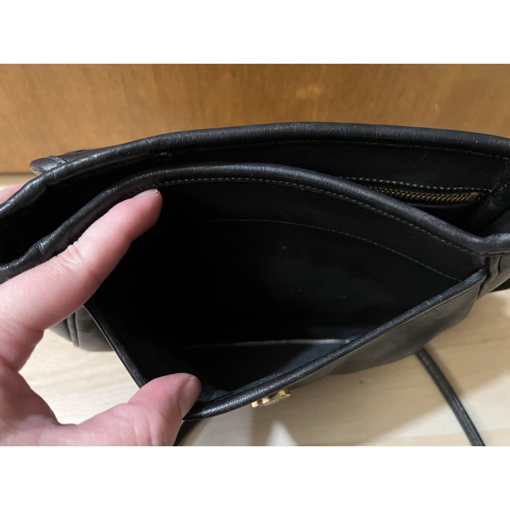 Vintage Coach Cafe 4111‎ Black Leather Crossbody Bag Made In Italy 1751-392 - Picture 11 of 16